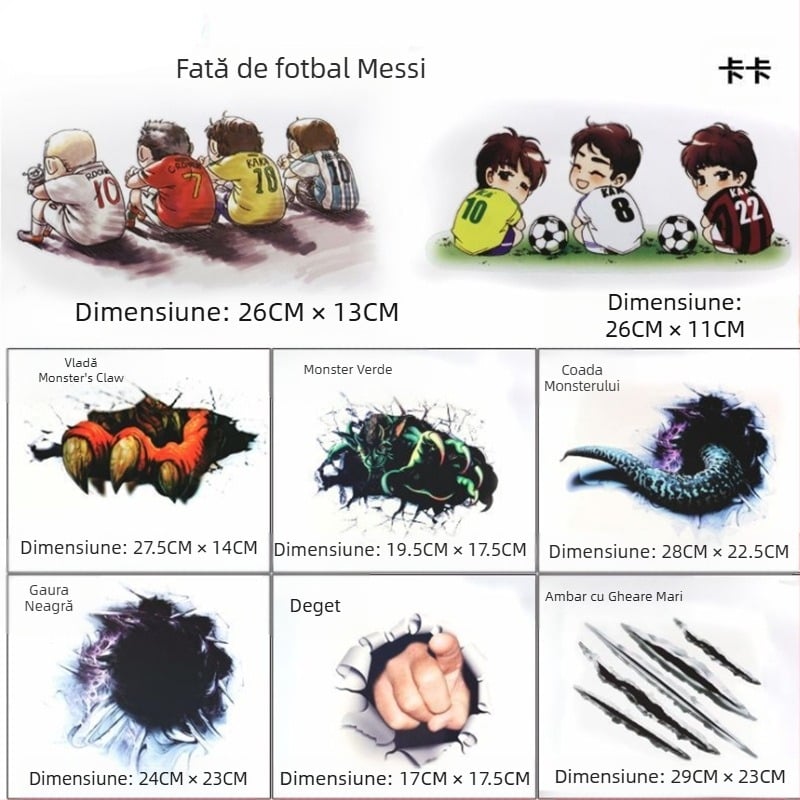 Autocolant pentru caroserie auto, material 3D, model desen animat, aderență puternică, pentru mașini