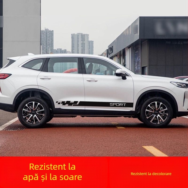 Sticker lateral pentru mașină — Decor personalizabil pentru întregul vehicul, Adeziv anti-coliziune, Montaj cu ventuză, Card Vernon Cool Sticker