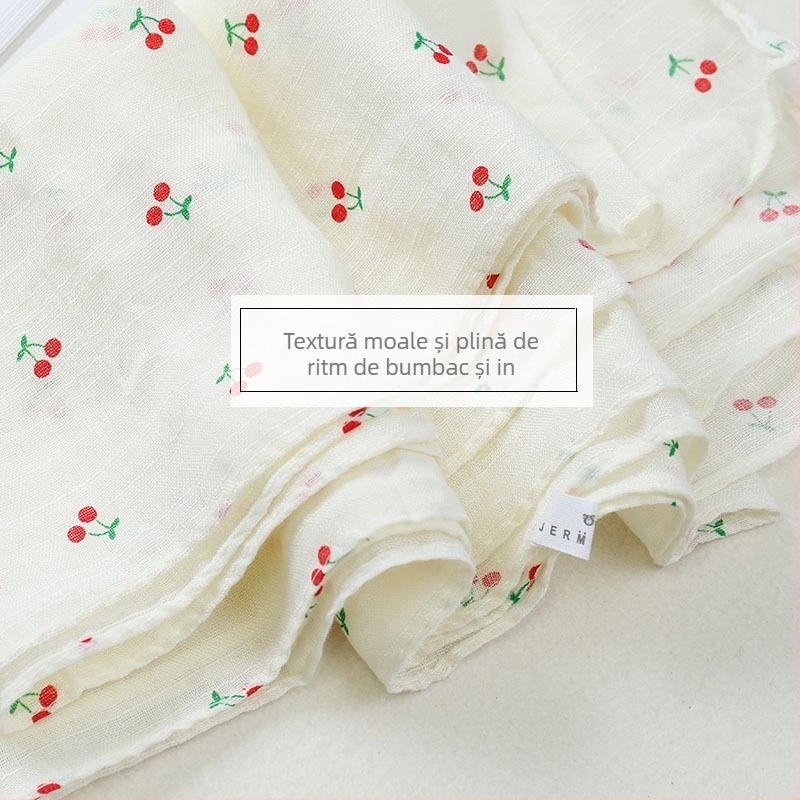 Fular pentru copii din bumbac-lin, tricotat, anti-praf, primăvară, bumbac 51–60% / cânepă ≤10%