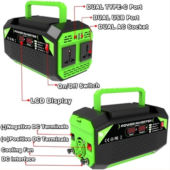 Invertor 600W 12V la 220/110V pentru casă și vehicul - eficiență 95%, certificări CE ROHS FCC UL