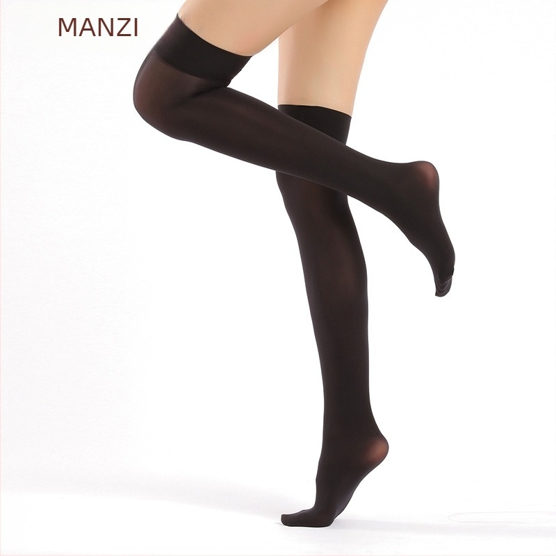 Manzi șosete până la coapsă din nylon, model solid, subțiri, tub lung, elasticitate înaltă