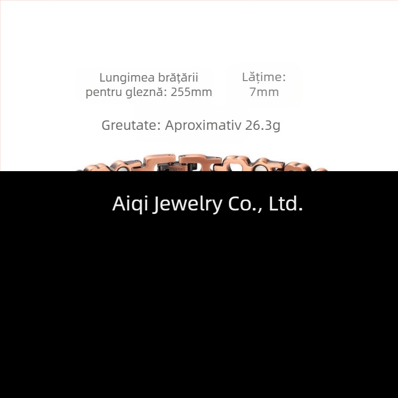 Brățară de gleznă magnetică din cupru, în formă de inimă, pentru femei, stil coreean, cupru pur