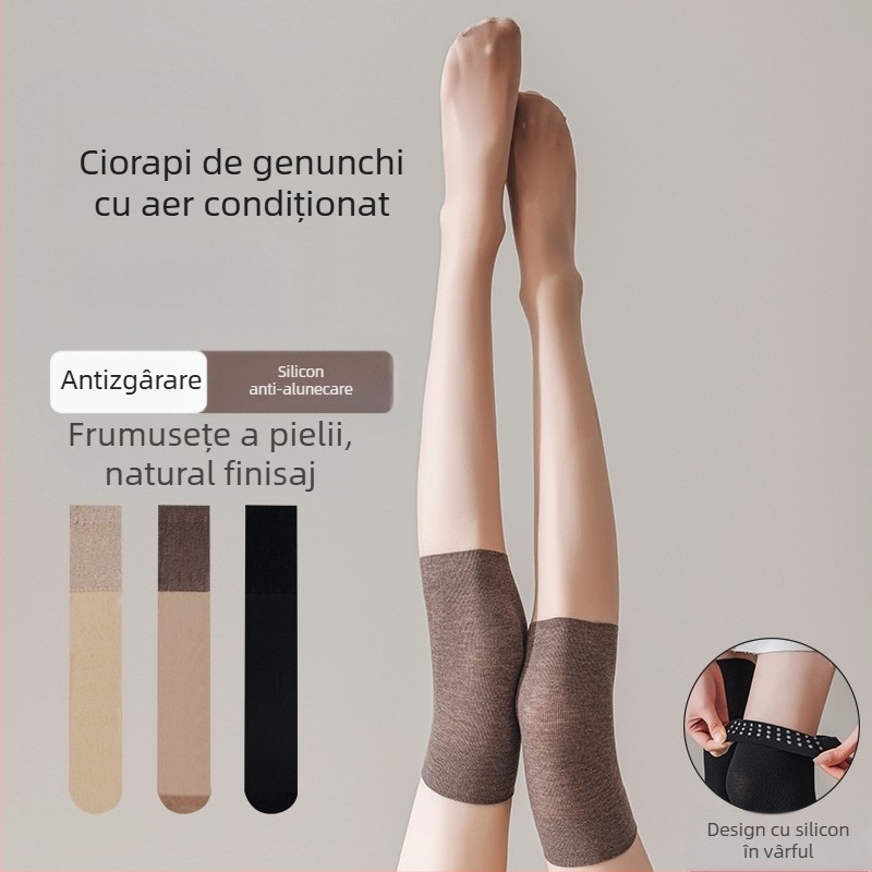 Șosete până la genunchi pentru femei, din nailon, subțiri, 15D, cu silicon antiderapant, anti-agățare