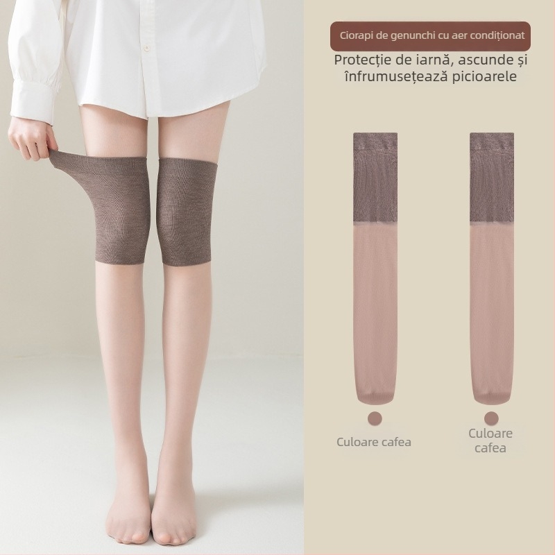 Șosete până la genunchi pentru femei, din nailon, subțiri, 15D, cu silicon antiderapant, anti-agățare