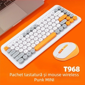 Set tastatură și mouse fără fir – Bluetooth, suport ergonomic, personalizare disponibilă