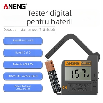 ANENG tester de baterii cu afișaj digital, testarea capacității bateriei, tester electric multifuncțional, origine Guangdong