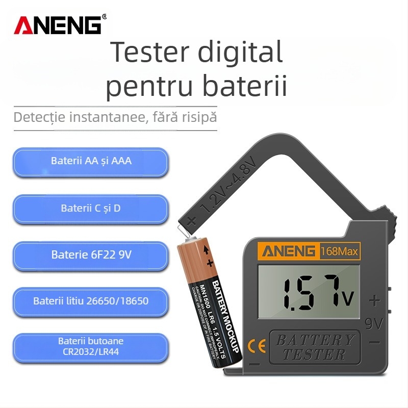 ANENG tester de baterii cu afișaj digital, testarea capacității bateriei, tester electric multifuncțional, origine Guangdong