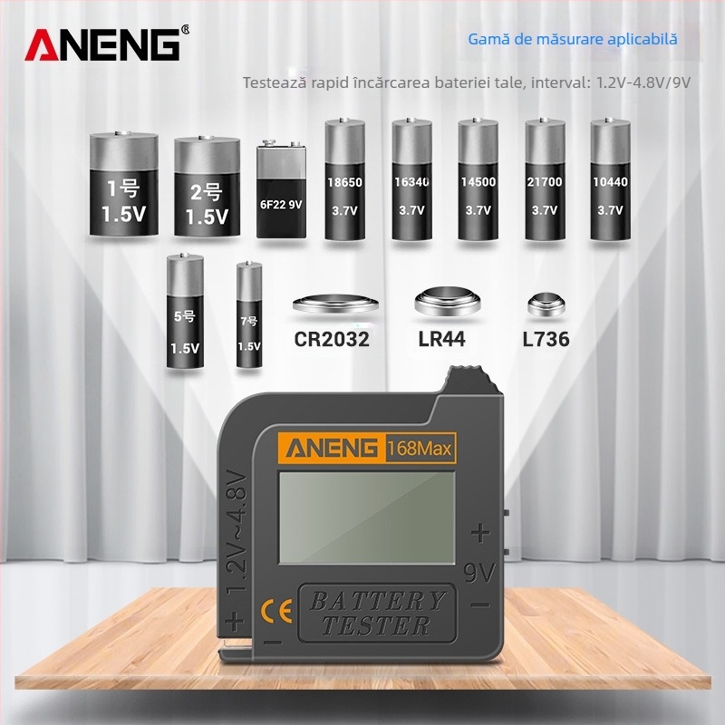 ANENG tester de baterii cu afișaj digital, testarea capacității bateriei, tester electric multifuncțional, origine Guangdong
