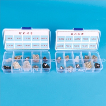Set cu eșantioane de roci, minereuri și minerale pentru învățământ primar