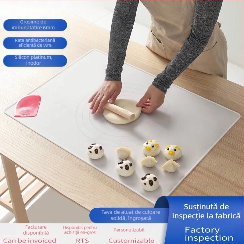 Seminex Covoraș din silicon pentru frământat aluat – Calitate alimentară, Gros, Antiadherent, Cu scală de măsurare și opțiune de logo personalizat