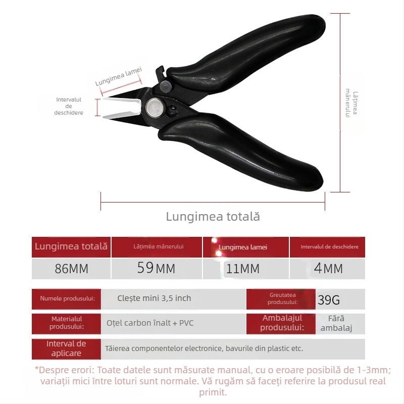 Clește diagonale pentru modele Gundam, oțel cu carbon înalt, 39 g, QST EXPRESS