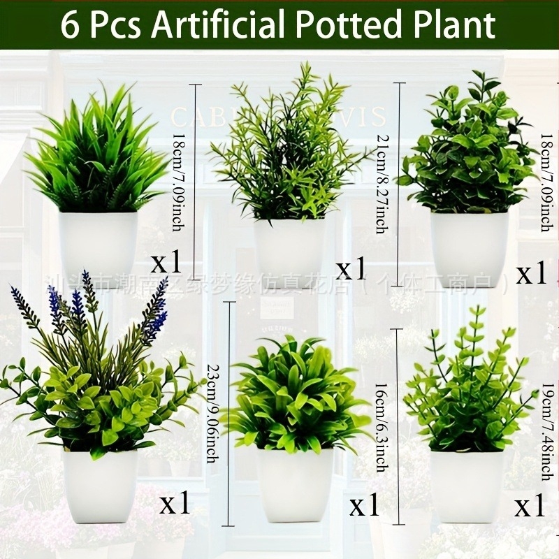 Plantă artificială mică în ghiveci pentru birou — Material: plastic; Confecție: turnare prin injecție; Utilizări: decor interior, recuzită pentru fotografii, nunți