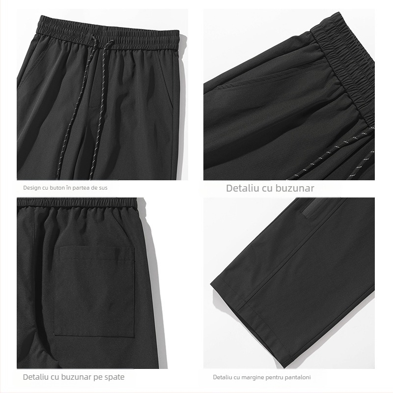 Pantaloni casual, croială lejeră, talie medie, primăvară, poliester, amestec fibre chimice, pentru bărbați