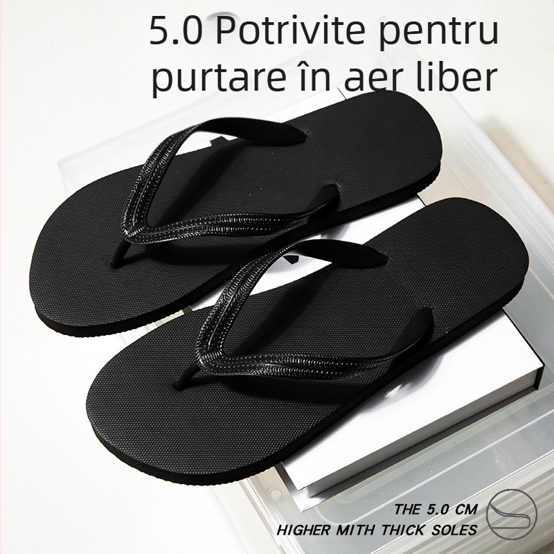 Flip-flopuri pentru bărbați, partea superioară din PVC, talpă din PE, stil casual cu degete deschise, tehnologie a talpii din cauciuc adeziv