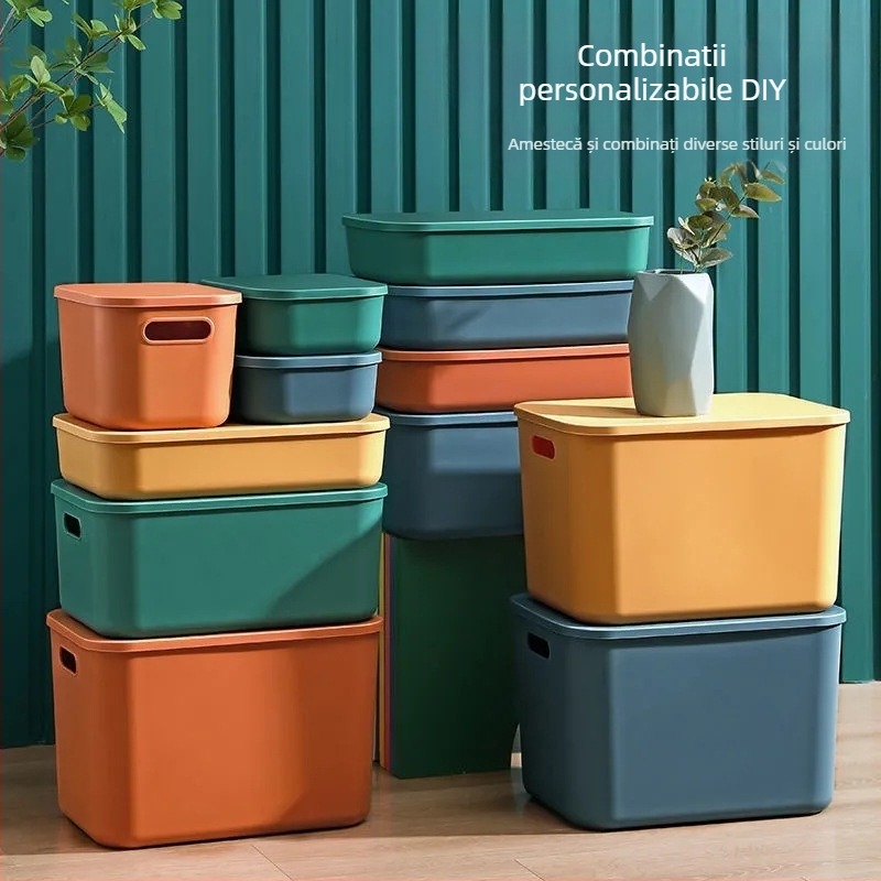 Cutie de depozitare din plastic PP, 24 L — Multifuncțională, Ușor de mutat, Antipraf