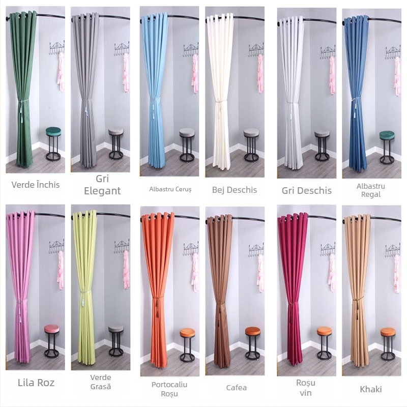 Curtină pentru cabina de probă într-un magazin de îmbrăcăminte | Material: Alt; Categorie: Altă; Aplicații: agățători pentru haine, rafturi pentru pantaloni, rafturi pentru cravate