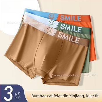 Boxeri pentru bărbați – antibacterieni, respirabili, sport; material: 95–100% bumbac; căptușeală zonă inghinală 95–100% viscoză; model: bloc de litere/text; talie medie