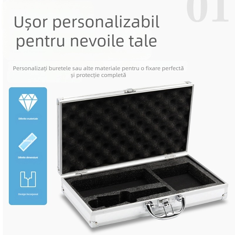 Cutie din aliaj de aluminiu pentru echipamente, rezistentă la șocuri, ușoară, capacitate de încărcare 3–5 kg