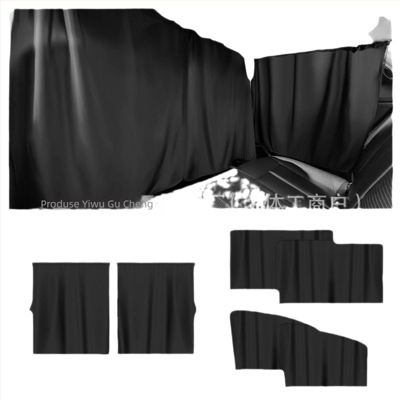 Set de parasolare auto și RV, format din 5 piese, instalare încorporată, compatibil universal, design monocrom, imprimare logo disponibil