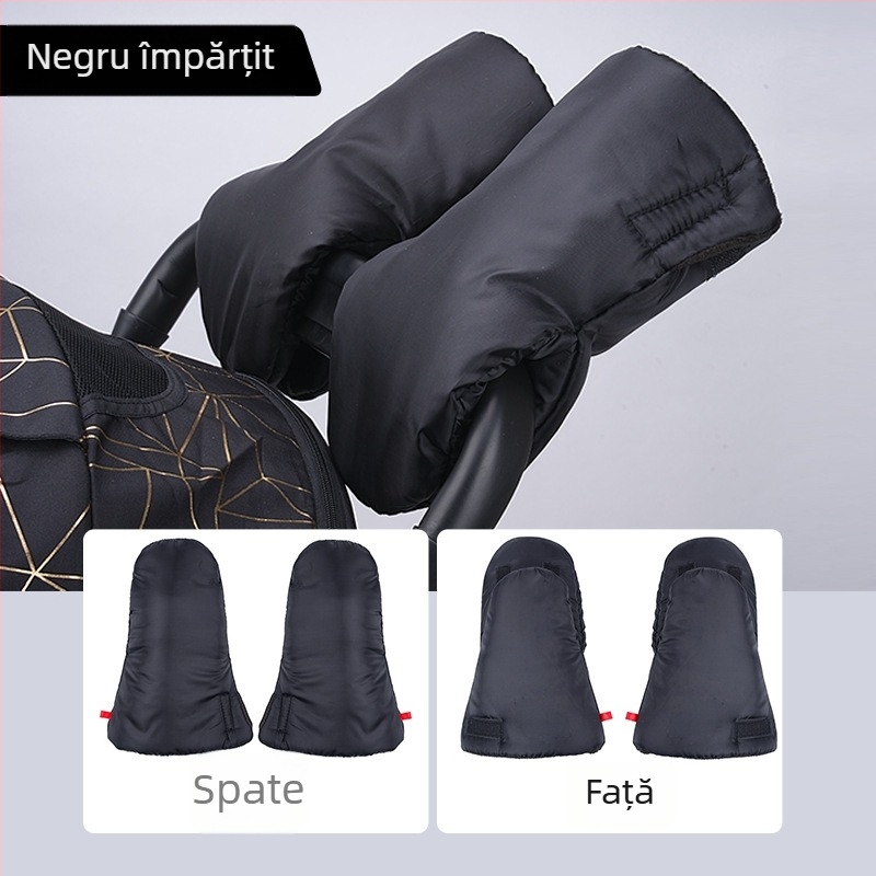 Husă pentru mânerul căruciorului de bebeluș – rezistent la vânt, căptușită cu fleece, materiale: Oxford cloth / lână de miel