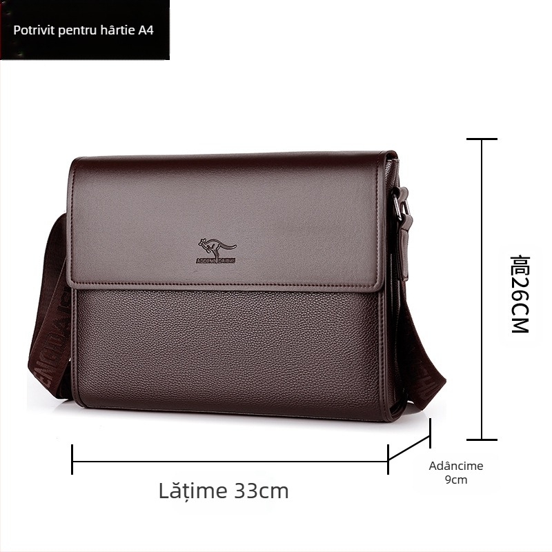 Geantă crossbody pentru bărbați, PU, impermeabilă și rezistentă la uzură, stil urban minimalist, AOGUANDAISHU