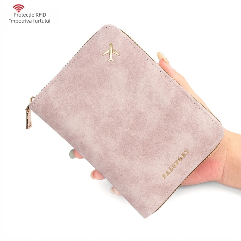 Carcasă pentru pașaport și documente | Material PU, căptușeală PU, Unisex, Stil de călătorie lejer, Depozitare și protecție împotriva furtului, Primăvara 2025