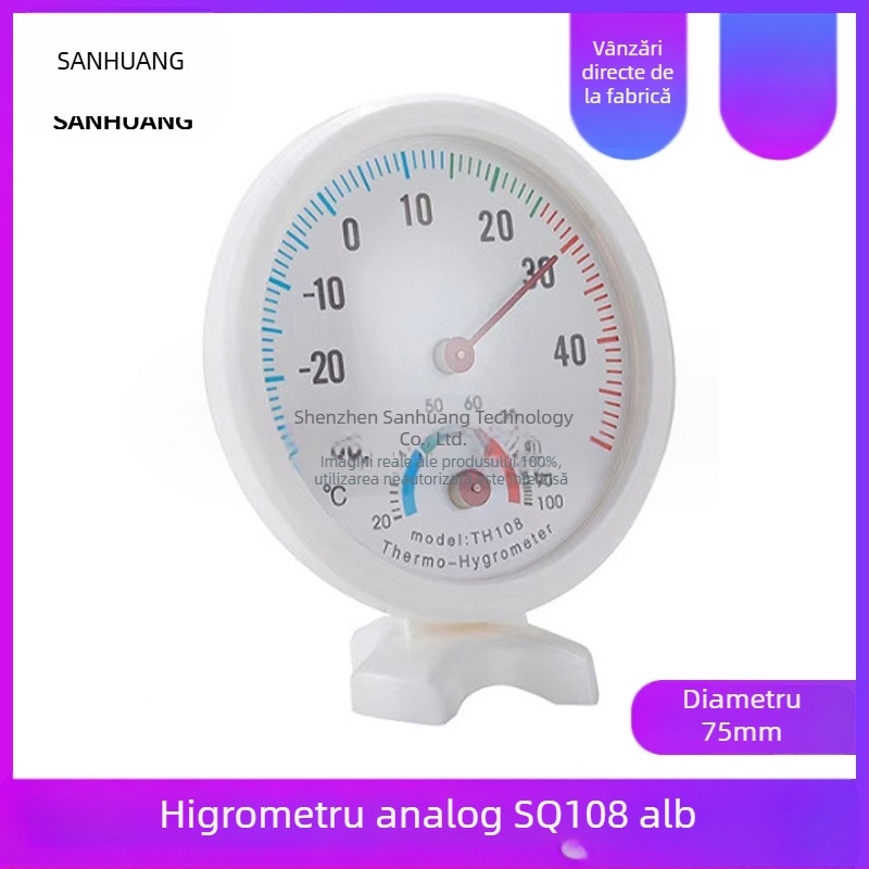 Termohigrometru cu indicator pentru încăperi – măsoară temperatura și umiditatea, precizie standard