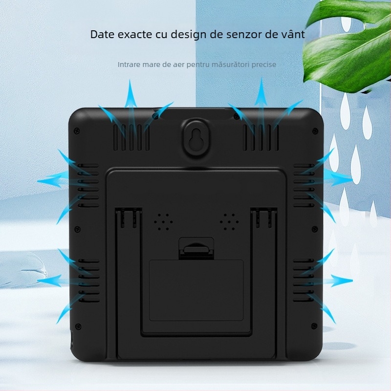 Ceas cu alarm MAXHOME, stație meteo WiFi, termometru și umiditate, faza lunii, afișaj VA LED