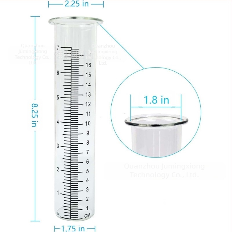 Pluviometru pentru grădină, din plastic, tip drept, model JMX L04, scară de 7 inci, greutate 35 g