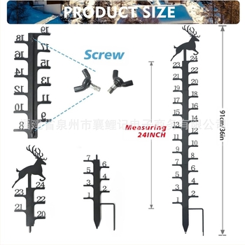 Măsurător de zăpadă din fier pentru spațiu pătrat, decor metalic modern minimalist XLJ