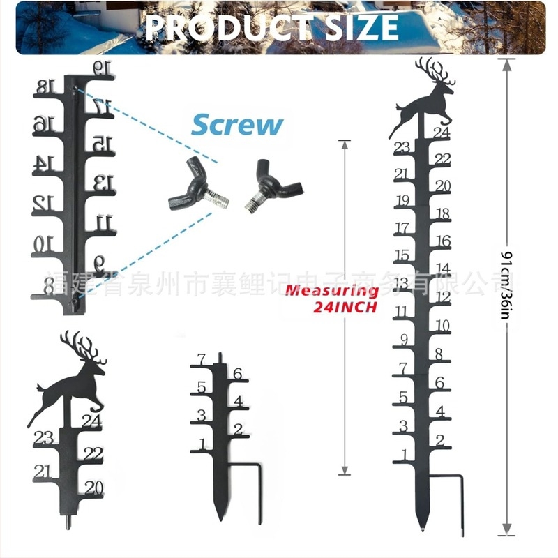 Măsurător de zăpadă din fier pentru spațiu pătrat, decor metalic modern minimalist XLJ