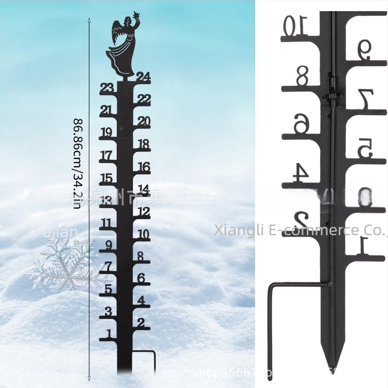 Măsurător de zăpadă din fier pentru spațiu pătrat, decor metalic modern minimalist XLJ