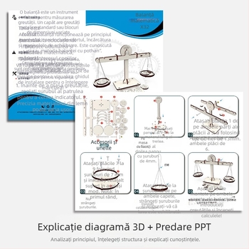 Jucărie STEM educațională din lemn: DIY multifuncțională, experimente științifice cu balanță pentru dezvoltare intelectuală, copii 4–6 ani.