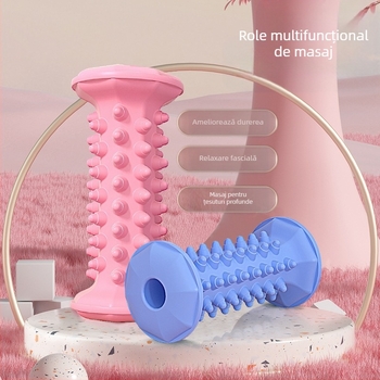 Role masaj talpă cu stimulare a punctelor de acupunktură și acțiune de frământare – rolă de yoga pentru picioare