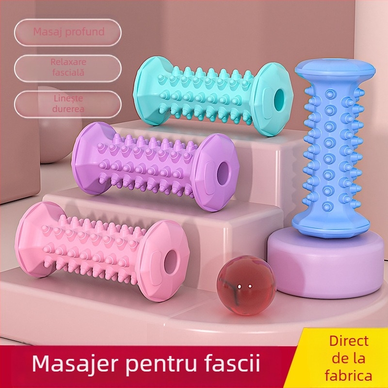 Role masaj talpă cu stimulare a punctelor de acupunktură și acțiune de frământare – rolă de yoga pentru picioare