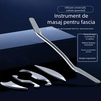 Cuțit profesional pentru fascie, placă de gua sha pentru mușchi și tendoane, set complet de masaj, relaxare a coloanei cervicale