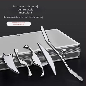 Cuțit profesional pentru fascie, placă de gua sha pentru mușchi și tendoane, set complet de masaj, relaxare a coloanei cervicale