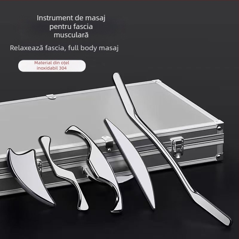 Cuțit profesional pentru fascie, placă de gua sha pentru mușchi și tendoane, set complet de masaj, relaxare a coloanei cervicale