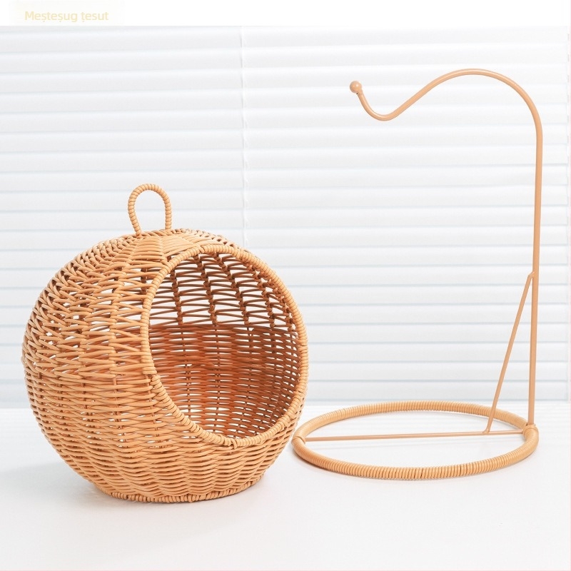 TW100 Coș suspendat din plastic pentru fructe și legume — stil Cartoon drăguț, design în formă de leagăn, pentru fructe, legume, cosmetică/bijuterii și cabluri pentru căști