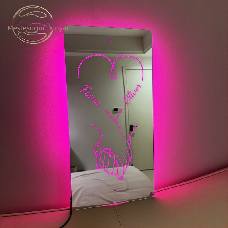 Accesorii DIY pentru bijuterii - Nume personalizat gravat, Oglindă acrilică luminoasă, Iarna 2024, Xinyan Crafts