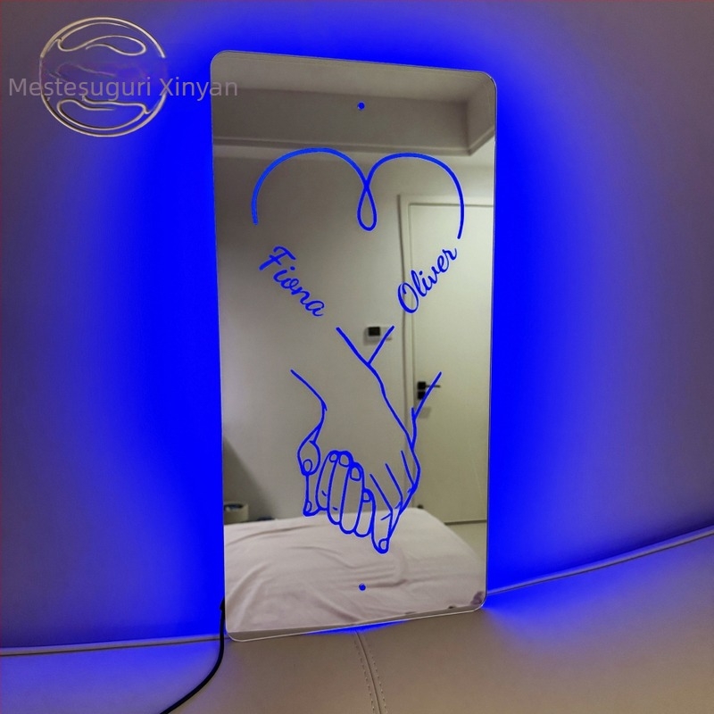 Accesorii DIY pentru bijuterii - Nume personalizat gravat, Oglindă acrilică luminoasă, Iarna 2024, Xinyan Crafts