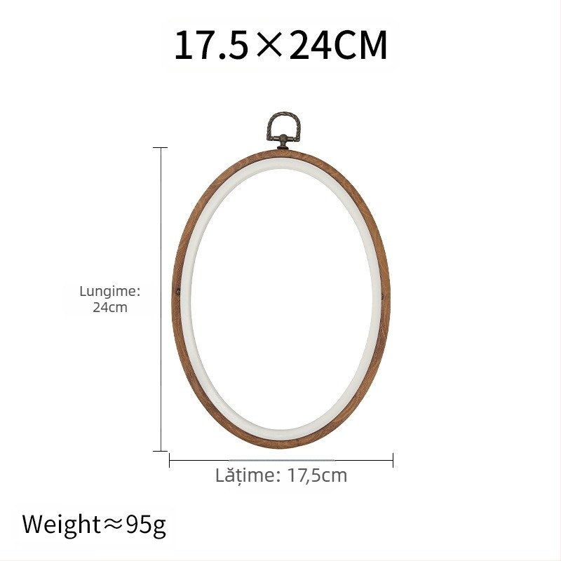 Inel de broderie din ABS, imitație de lemn, pătrat, reglabil, pentru broderie la cruce, unealtă DIY pentru broderie