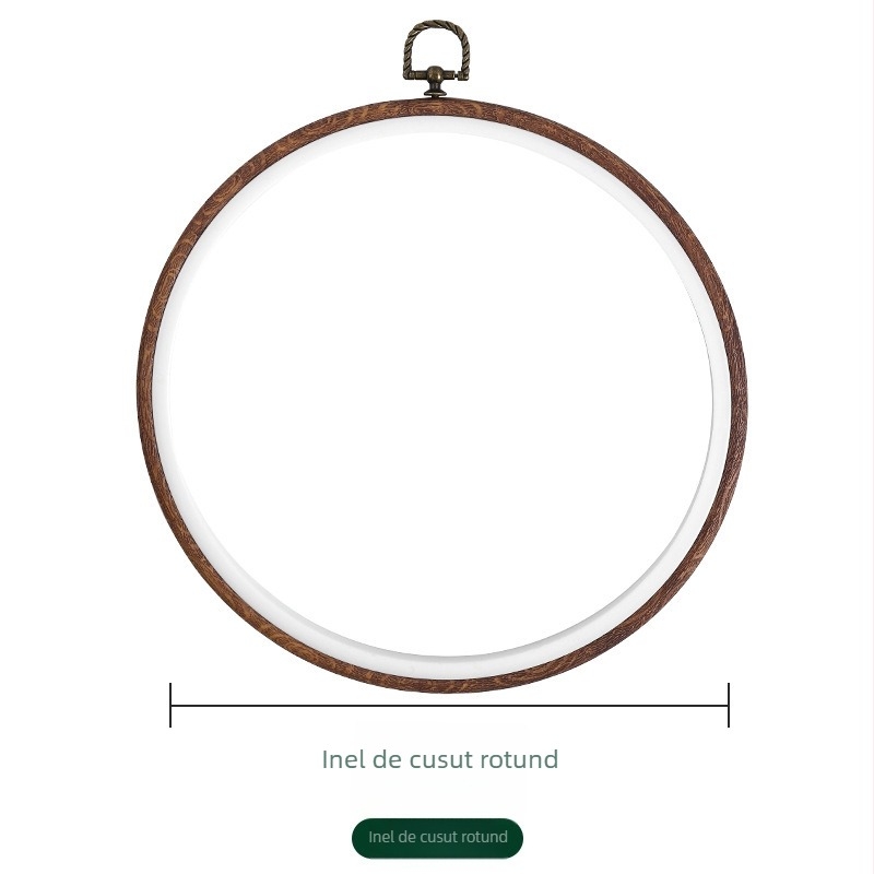 Inel de broderie din ABS, imitație de lemn, pătrat, reglabil, pentru broderie la cruce, unealtă DIY pentru broderie