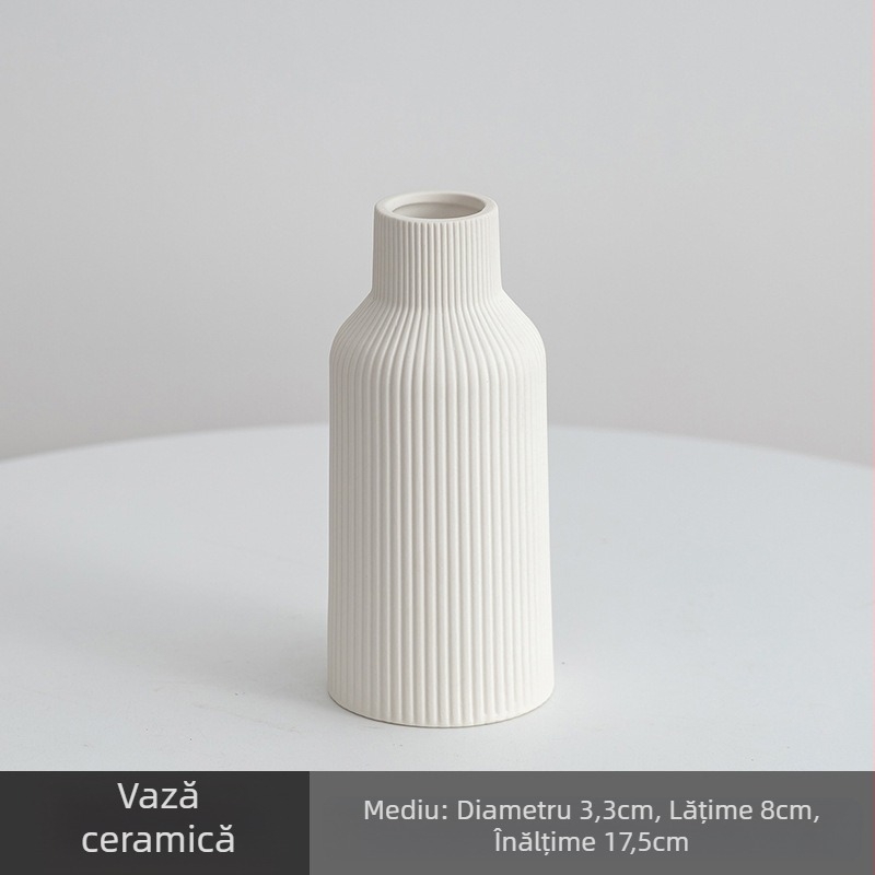 Vază ceramică, set de trei piese, Material ceramic, Stil minimalist modern, Ambalare standard
