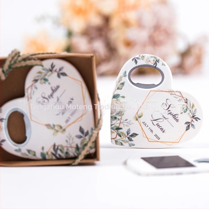 Deschizător de sticle cu magnet pentru frigider – Personalizat cu siglă, plastic, cadou pentru nunți și botezuri