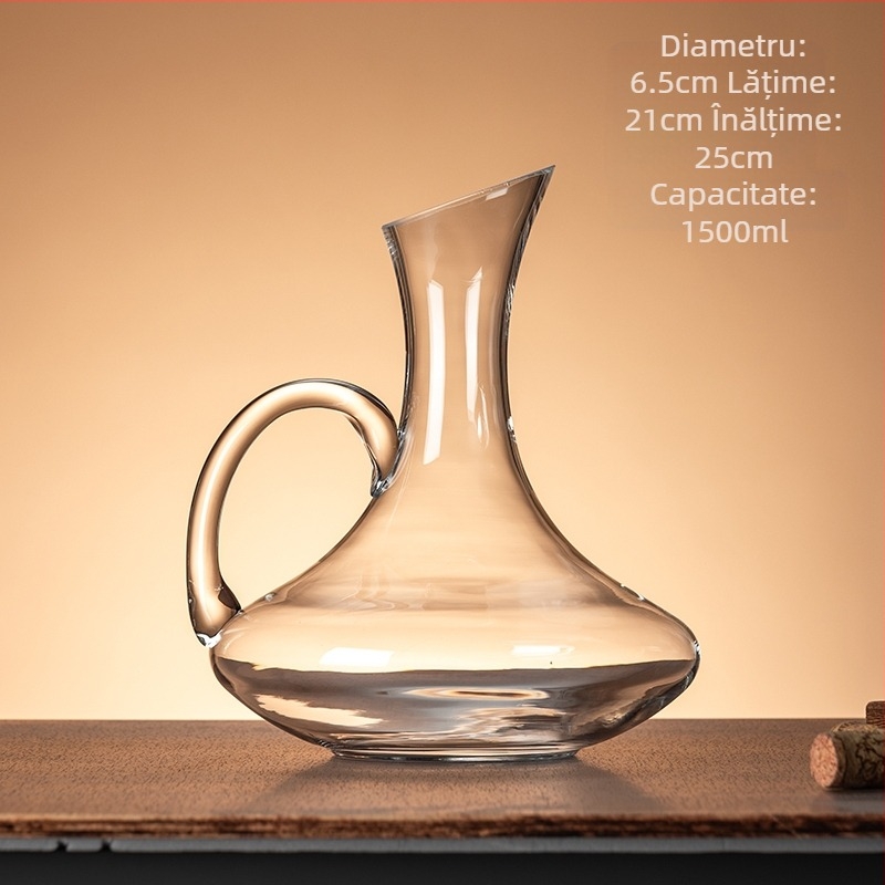 Decantor de vin - sticlă de cristal, stil european, design simplu, calitate de primă clasă