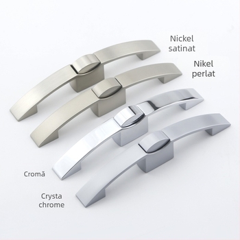 Arc RV buton lock cu mâner din aliaj de zinc, Model J25016 — Lacăt dulap RV, Stil Light Luxury, Finisaj: crom lustruit / nichel ștanțat