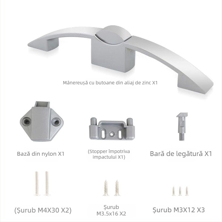 Arc RV buton lock cu mâner din aliaj de zinc, Model J25016 — Lacăt dulap RV, Stil Light Luxury, Finisaj: crom lustruit / nichel ștanțat
