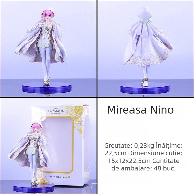 Figură PVC Quintessential Quintuplets – Ichika, Nino, Miku, Yotsuba, Itsuki în rochie de mireasă, complet asamblată
