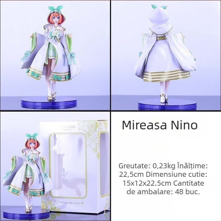 Figură PVC Quintessential Quintuplets – Ichika, Nino, Miku, Yotsuba, Itsuki în rochie de mireasă, complet asamblată